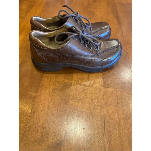 Dansko Shoes - Dansko Brown Leather Lace-Up Shoes Womens EU 37 US 6.5-7 Comfort Work Nurse Casu
